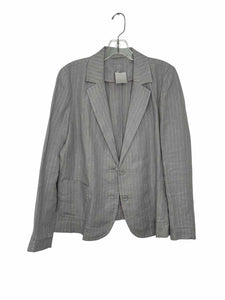 Pure Collection Size 12 Grey Stripe Pre-Owned Blazer/Indoor Jacket- Ladies