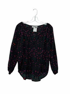 Roller Rabbit Size Medium Black Print Pre-Owned Blouse- Ladies