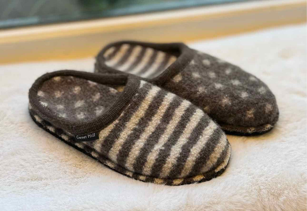 Garnet Hill Size 7 Brown Print Slipper Pre-Owned Shoes- Ladies