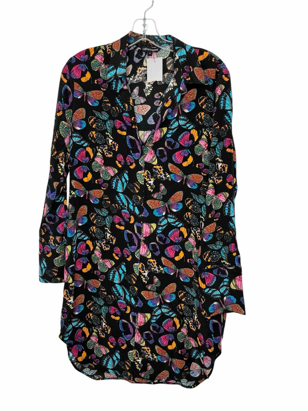 Catherine Gee Size Small Black Print Pre-Owned Dress- Ladies