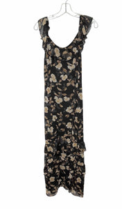 Petal + Pup Size Medium Black Floral Pre-Owned Dress- Ladies