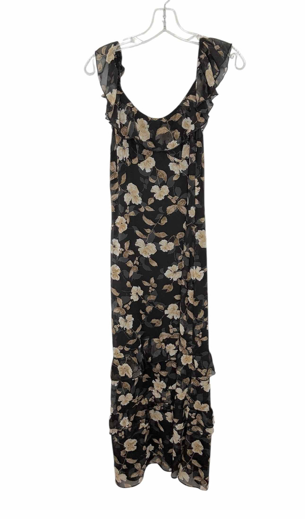 Petal + Pup Size Medium Black Floral Pre-Owned Dress- Ladies