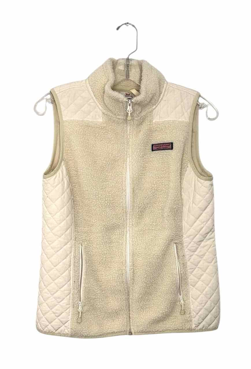 Vineyard Vines Size X- Small Cream Pre-Owned Vest- Ladies