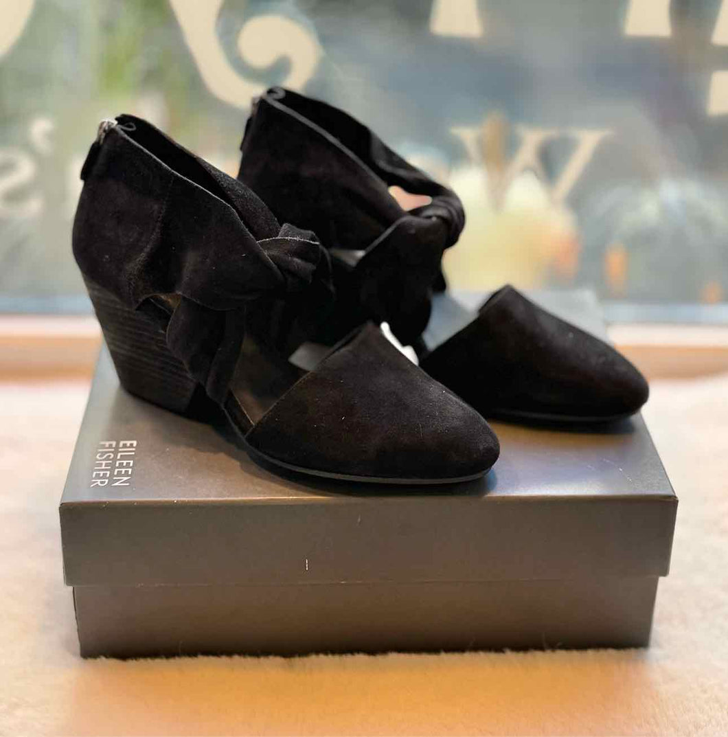 Eileen Fisher Size 8.5 Black Wedge Footwear- New in Box Shoes- Ladies
