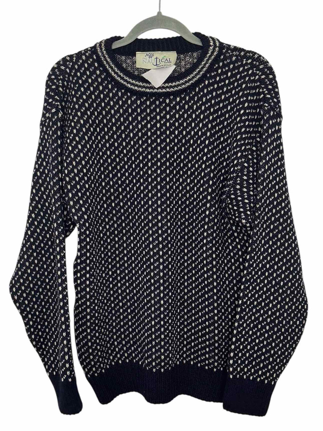 The Nautical Range Size M Navy Print Pre-Owned Sweater- Mens