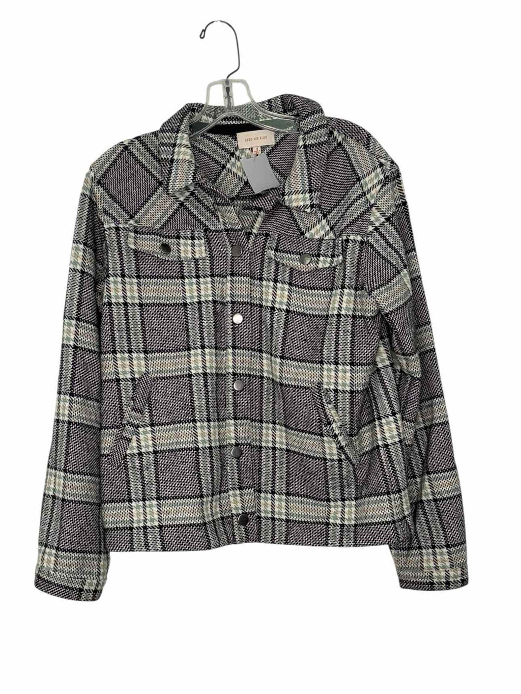 Skies Are Blue Size Small Green Plaid Pre-Owned Jacket- Ladies