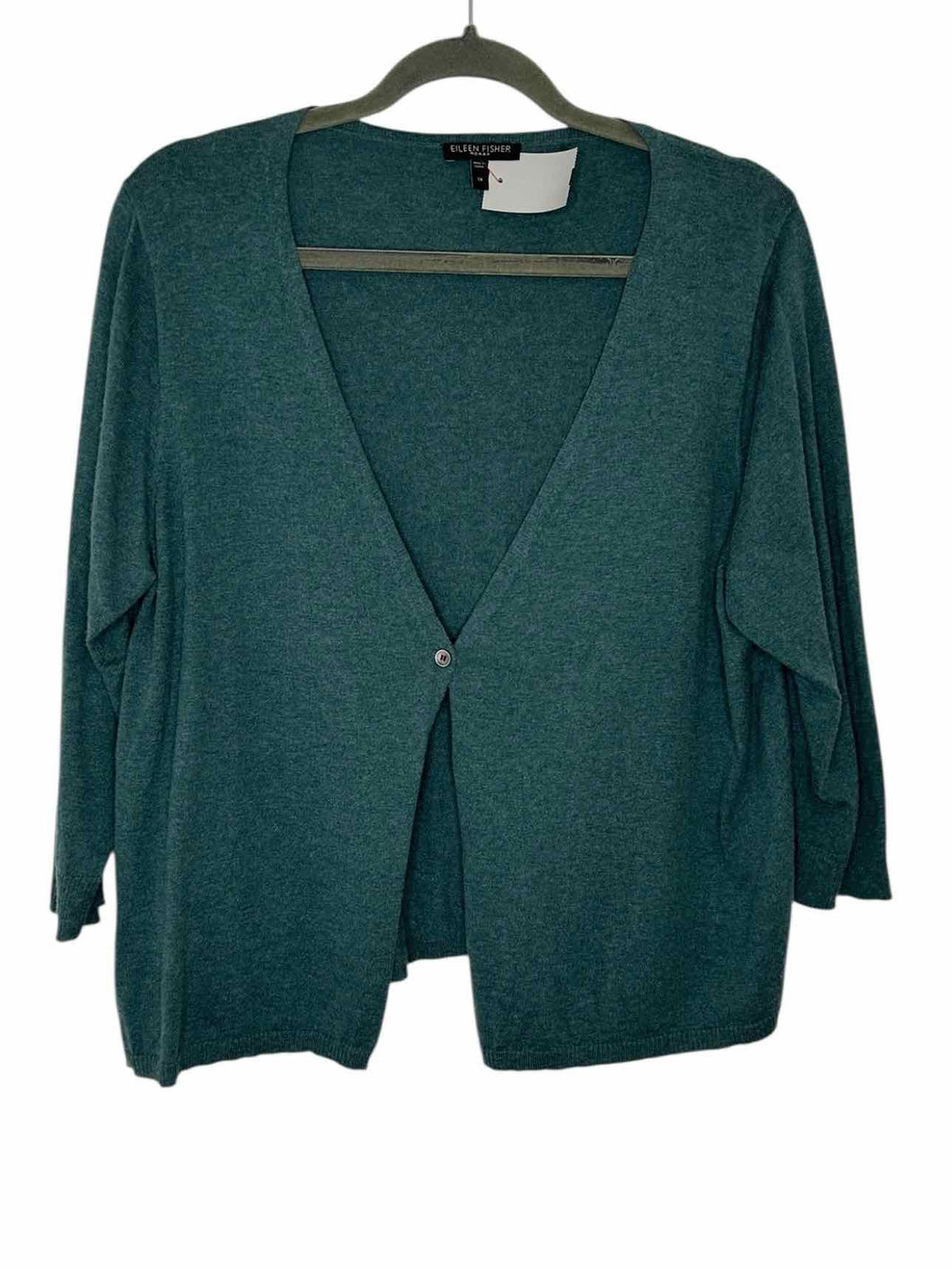 Eileen Fisher Size 1X Aqua Pre-Owned Sweater- Ladies