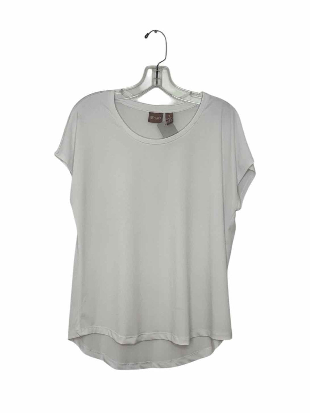 Chicos Size Medium White Pre-Owned T-Shirt- Ladies
