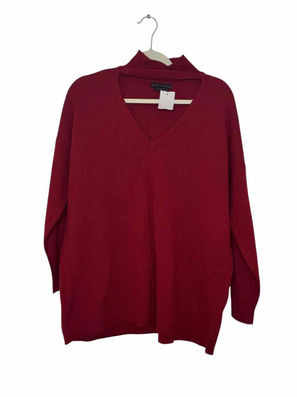 Alice + Olivia Size Large Red Pre-Owned Sweater- Ladies