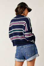 Load image into Gallery viewer, Free People Size X- Small Navy Stripe Sweater- Ladies
