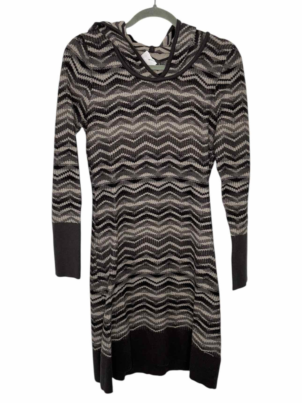 Prana Size Medium Grey Print Pre-Owned Dress- Ladies