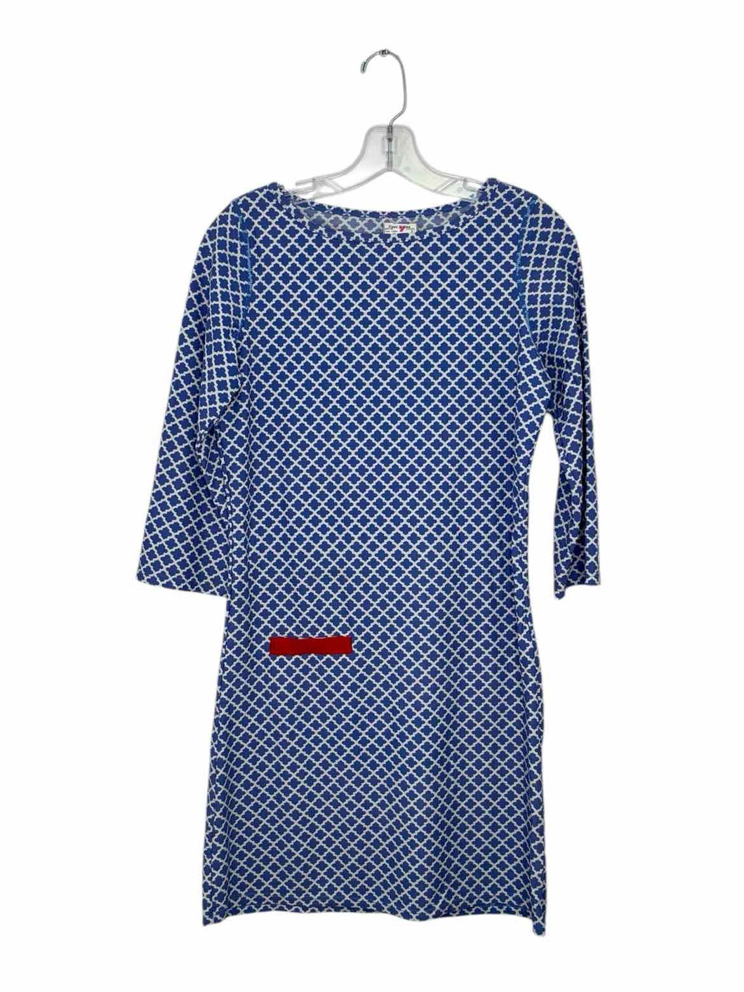 Cabana Life Size Small Blue Print Pre-Owned Dress- Ladies