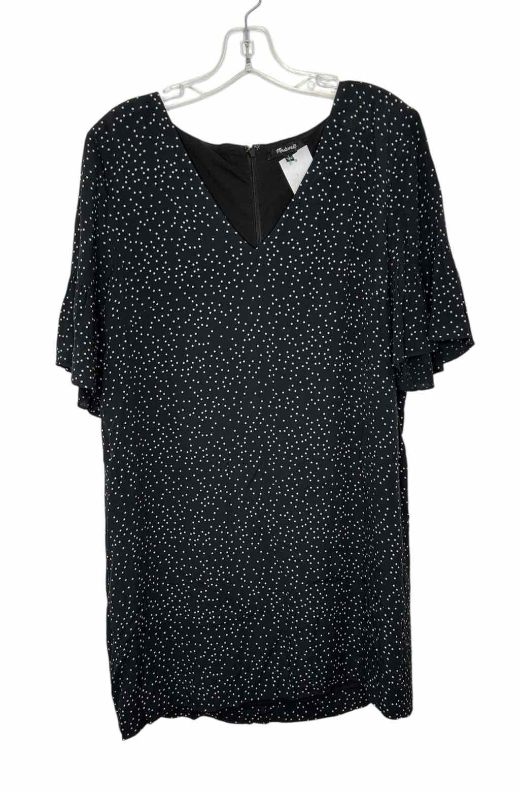Madewell Size 6 Black Print Pre-Owned Dress- Ladies