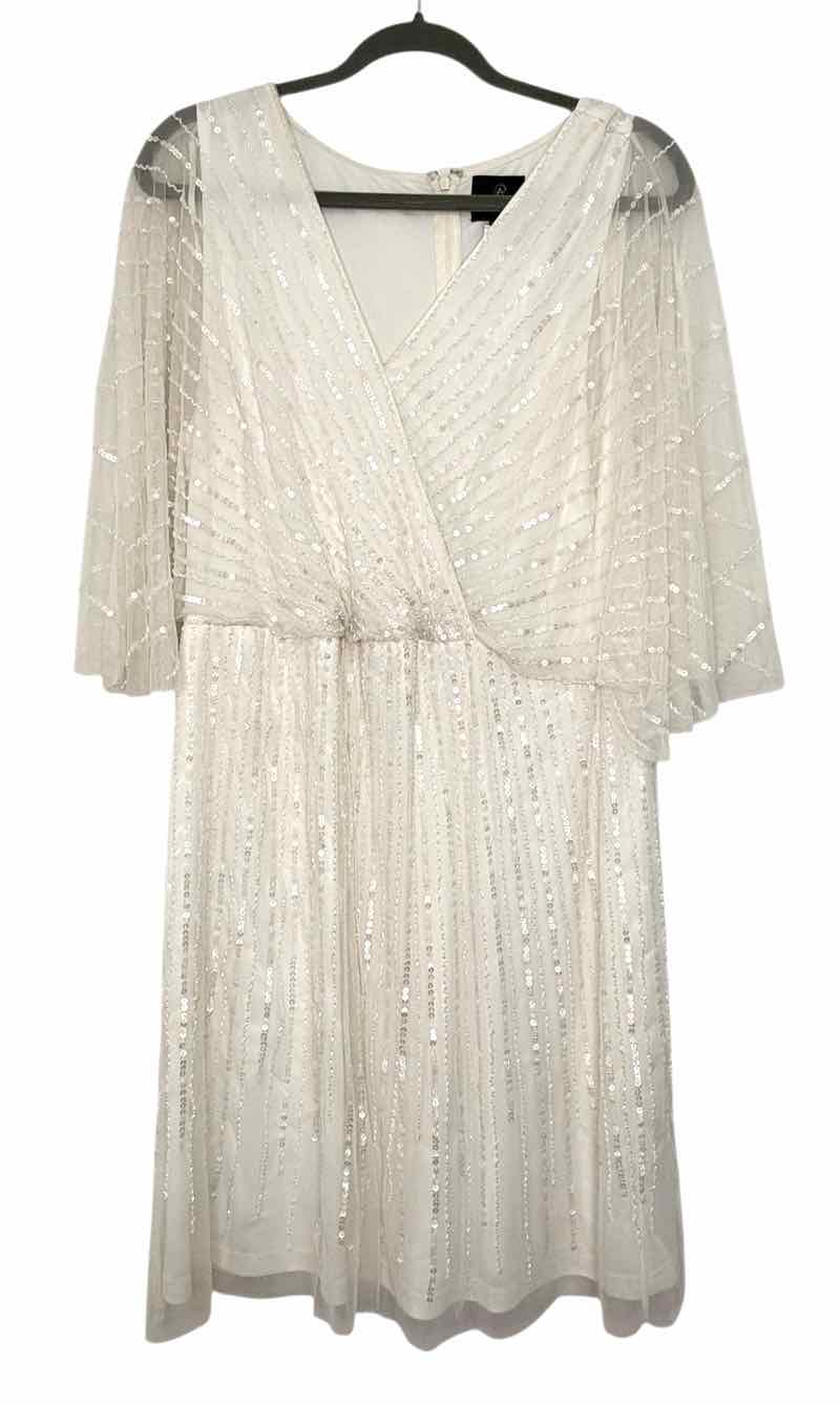 Adrianna Papell Size 16 Cream Pre-Owned Dress- Ladies