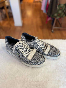 Lacoste Size 9 Navy Print Pre-Owned Shoes- Mens