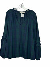 Load image into Gallery viewer, Vineyard Vines Size XL Navy Plaid Pre-Owned Blouse- Ladies
