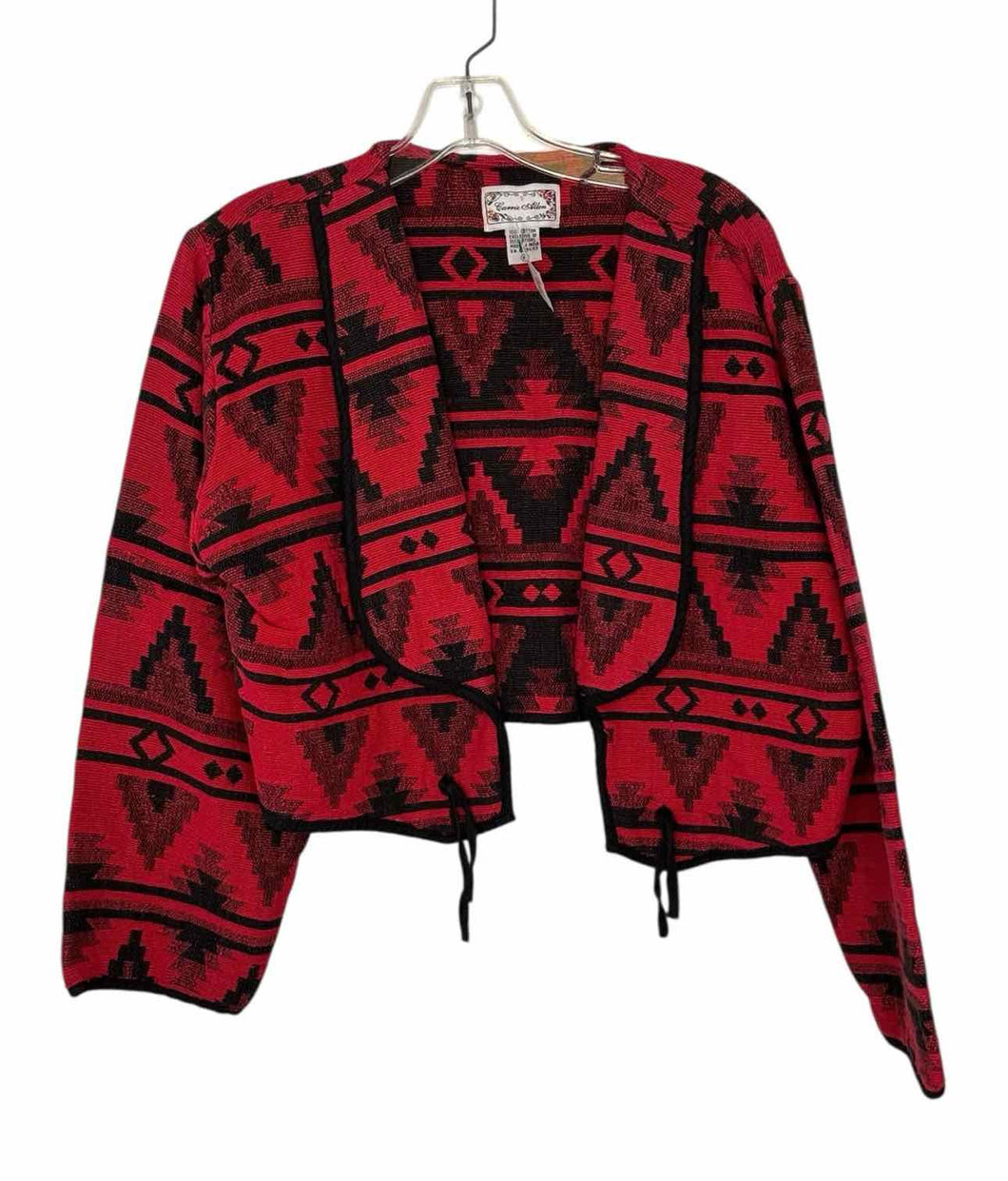 Size X-Large Red Print Pre-Owned Blazer/Indoor Jacket- Ladies