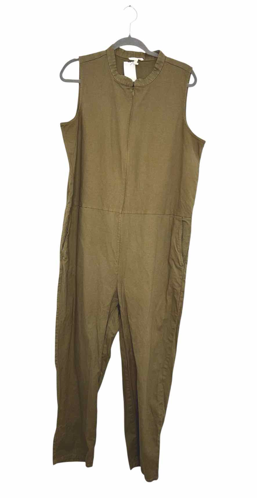 Eileen Fisher Size X-Large Army Green Pre-Owned Jumpsuit- Ladies