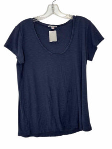 James Perse Size Large Blue Pre-Owned T-Shirt- Ladies