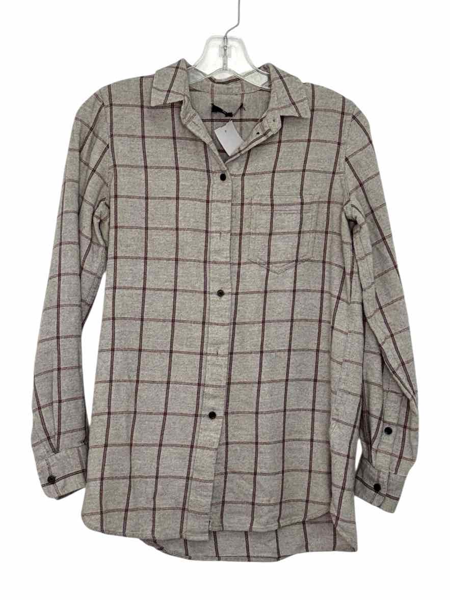Madewell Size X- Small Grey Print Pre-Owned Shirt- Ladies
