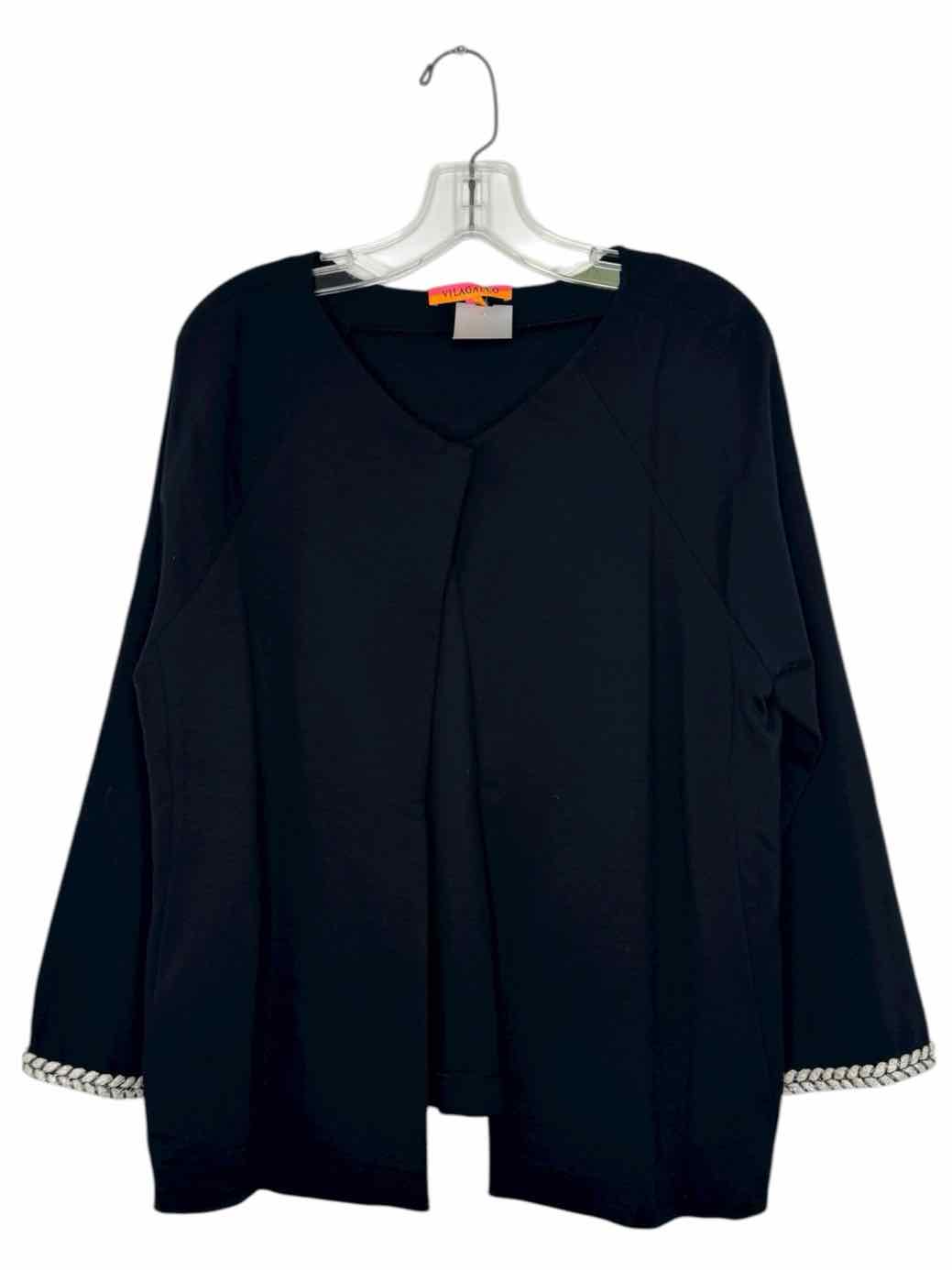 Vilagallo Size 10 Black Pre-Owned Blazer/Indoor Jacket- Ladies