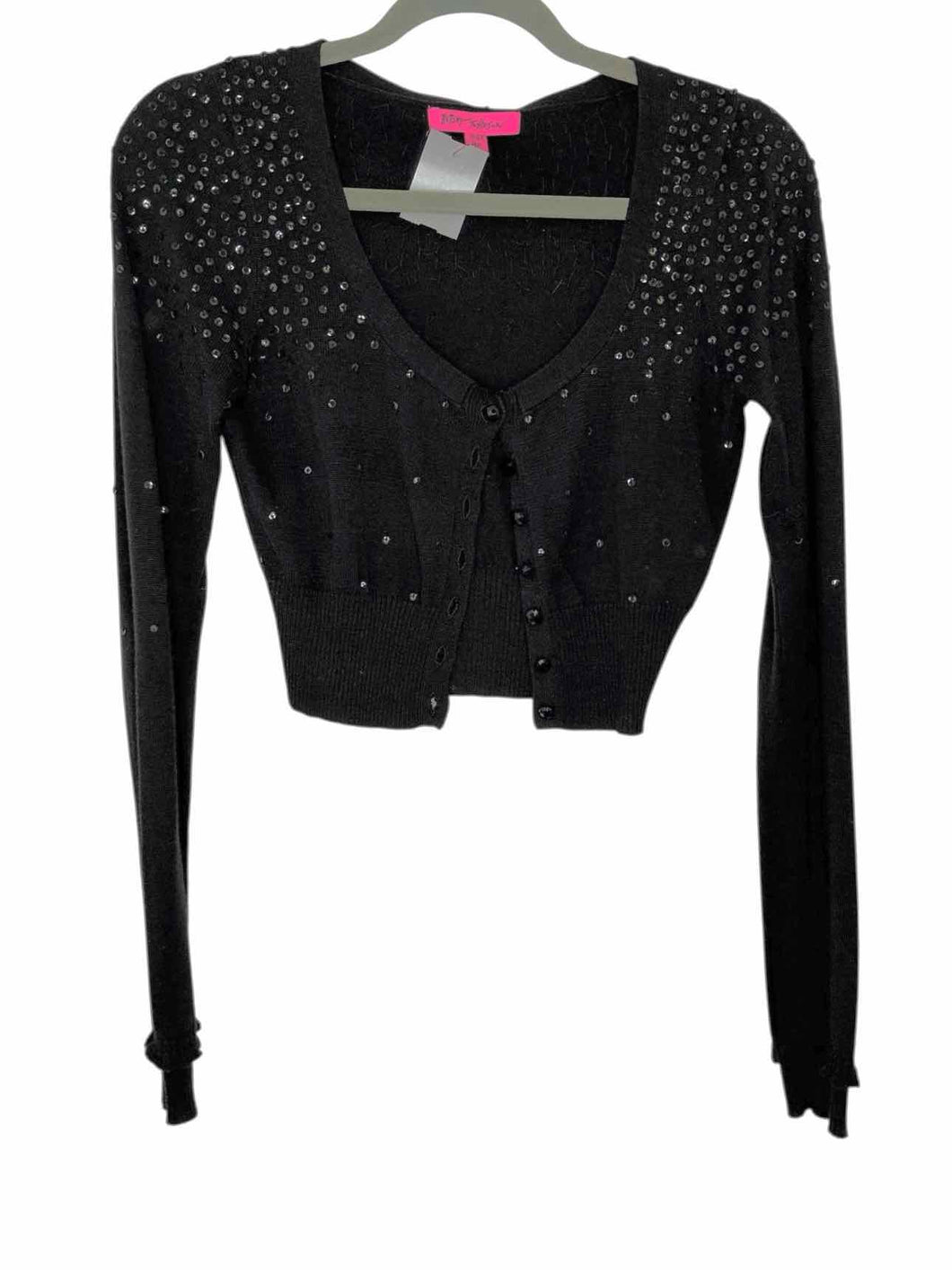 Betsey Johnson Size Medium Black Pre-Owned Sweater- Ladies