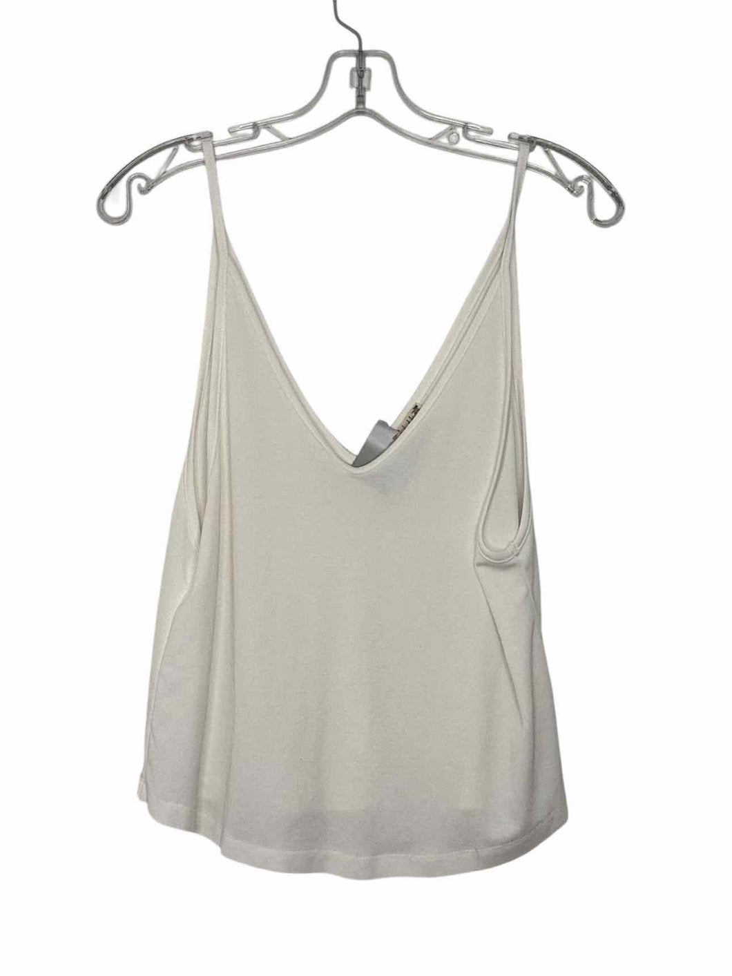 Free People Size Small White Pre-Owned Tank Top- Ladies