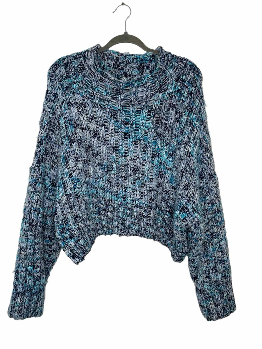 Free People Size Small Blue Print Pre-Owned Sweater- Ladies