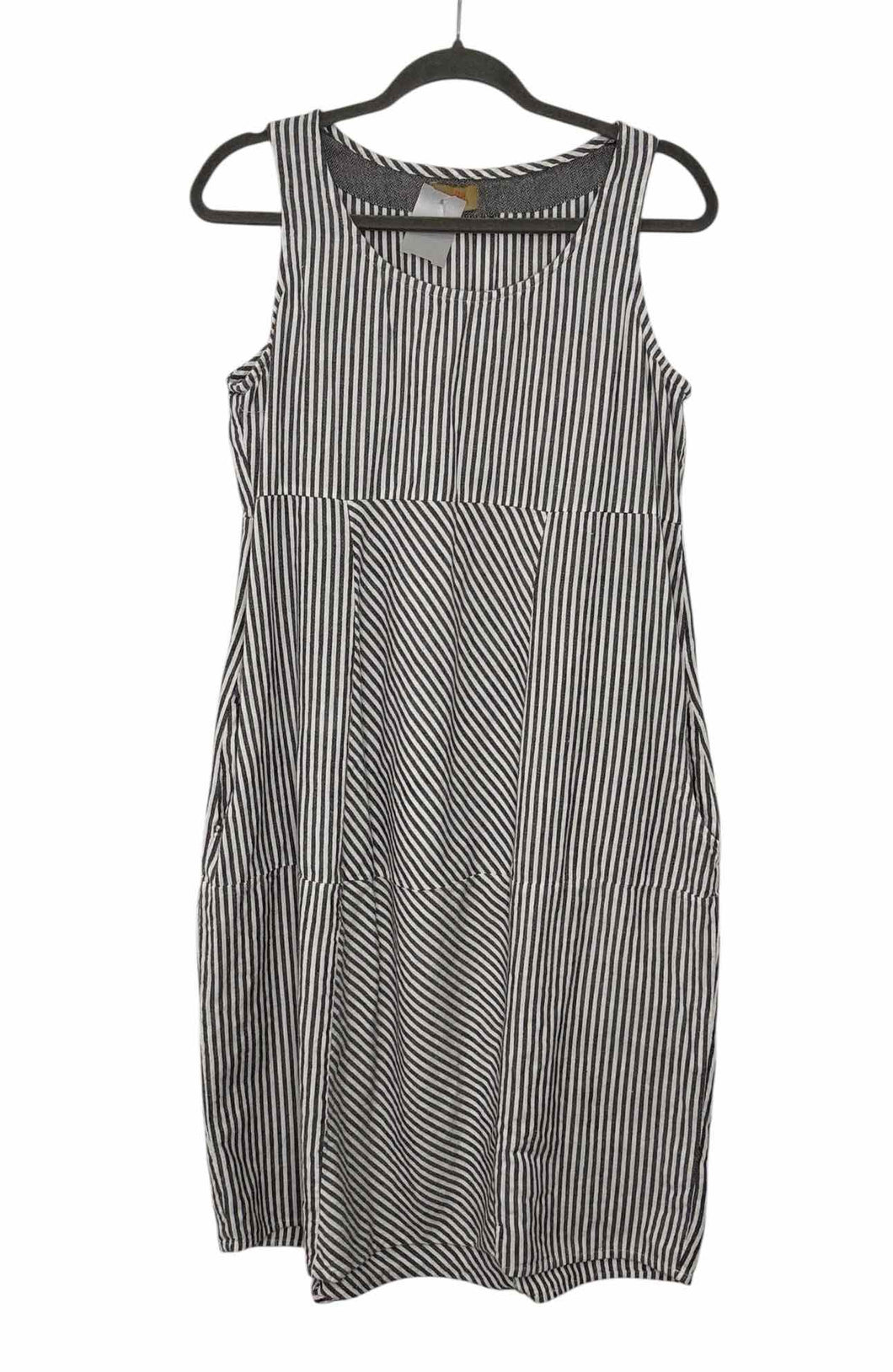 Tulip Size Small Black Stripe Pre-Owned Dress- Ladies
