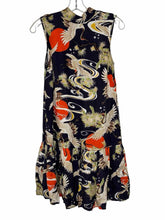 Load image into Gallery viewer, Superdry Size 4 Navy Print Pre-Owned Dress- Ladies
