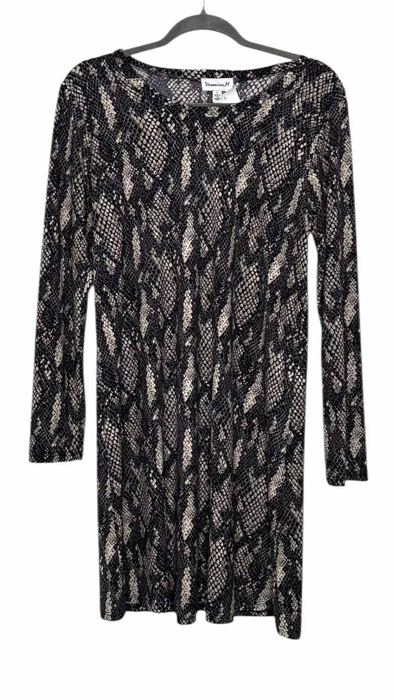 Veronica M. Size Small Navy Print Pre-Owned Dress- Ladies