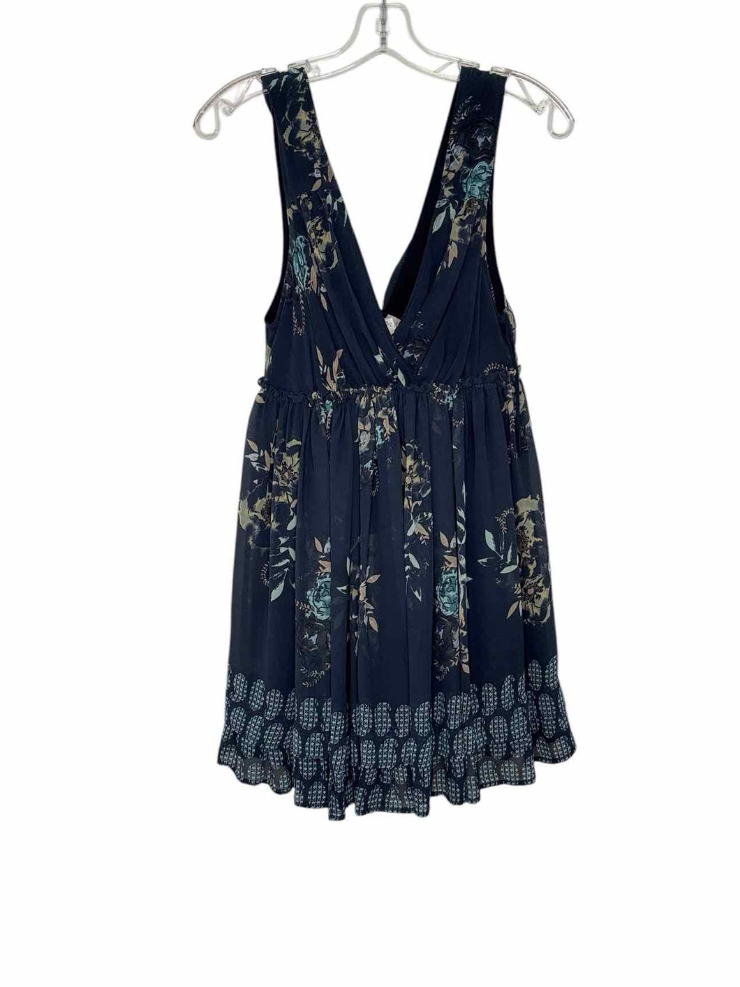 Free People Size Small Blue Floral Pre-Owned Dress- Ladies