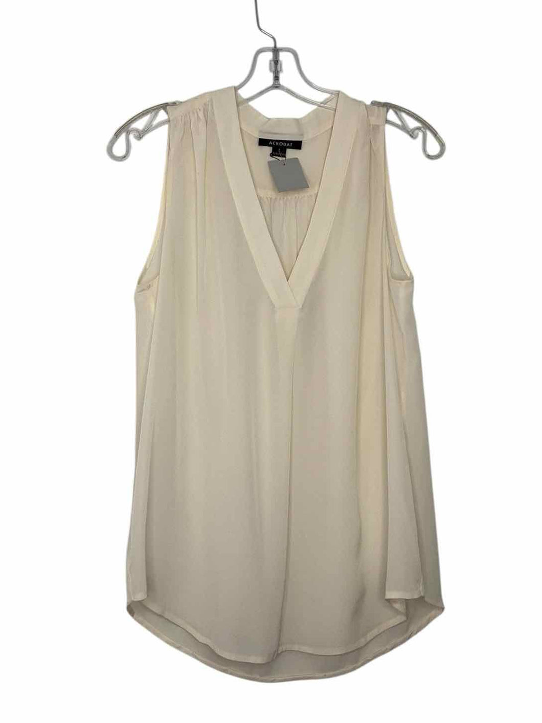 Acrobat Size Small Cream Pre-Owned Tank Top- Ladies