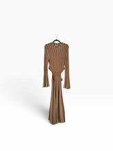 Load image into Gallery viewer, Acler Size 10 Tan Stripe Pre-Owned Dress- Ladies
