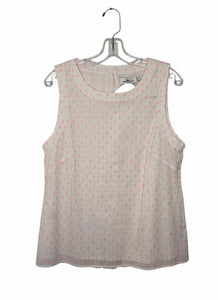 Vineyard Vines Size 10 White Print Pre-Owned Tank Top- Ladies