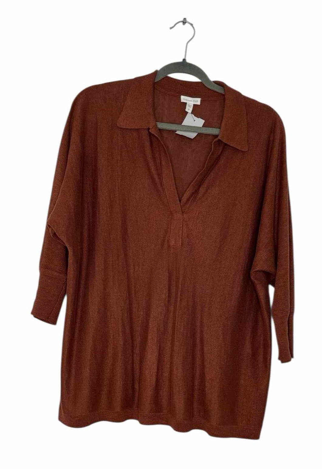 Garnet Hill Size Medium Rust Pre-Owned Sweater- Ladies