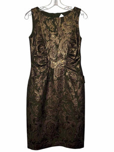 David Meister Size 4 Green Print Pre-Owned Dress- Ladies