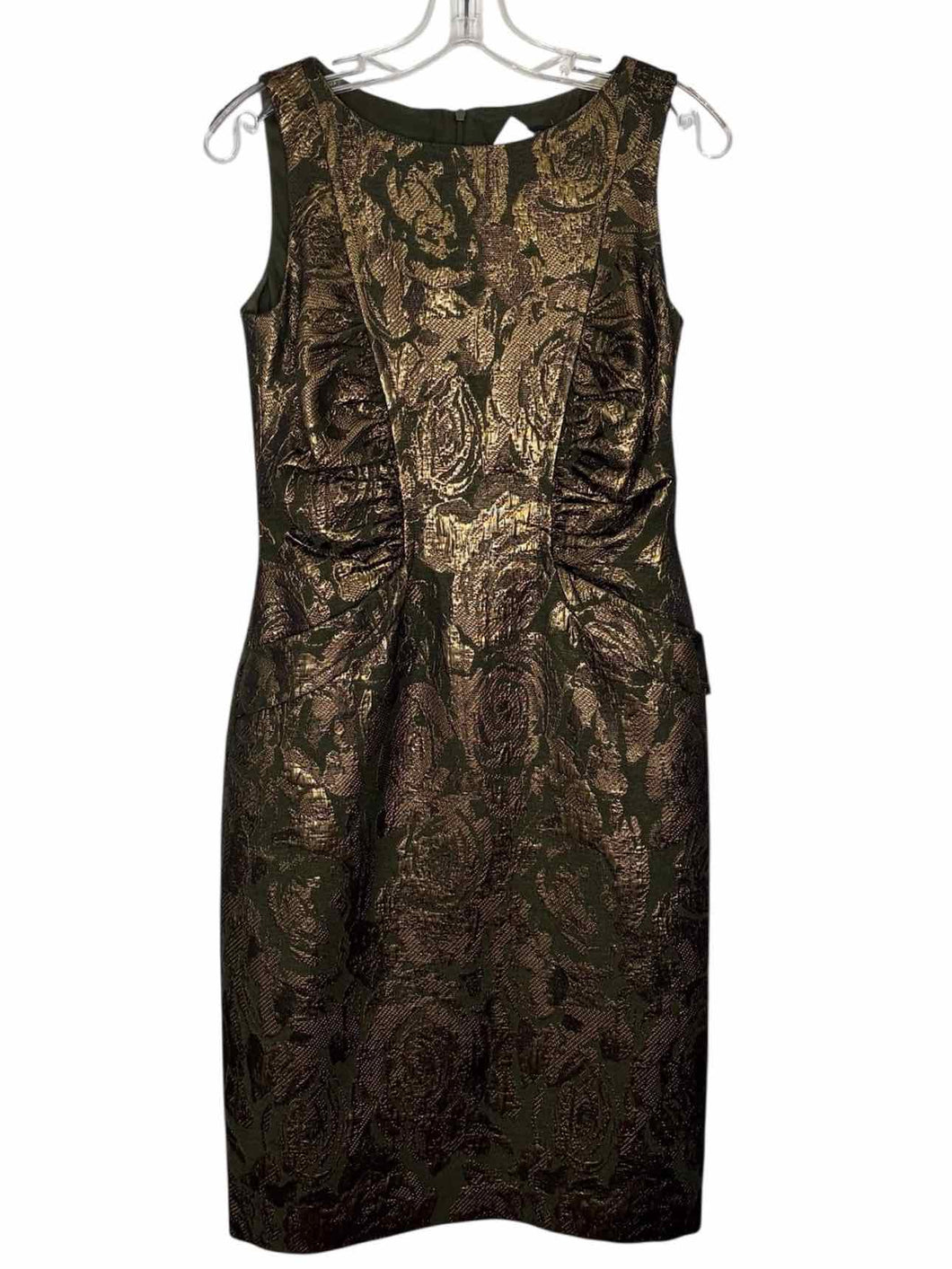 David Meister Size 4 Green Print Pre-Owned Dress- Ladies