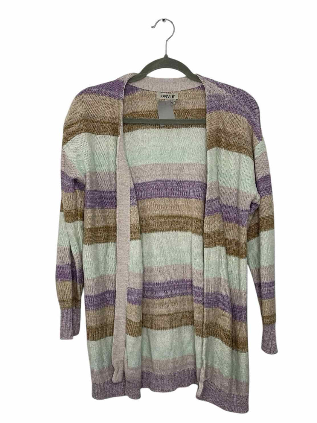 Orvis Size Small Beige Stripe Pre-Owned Sweater- Ladies