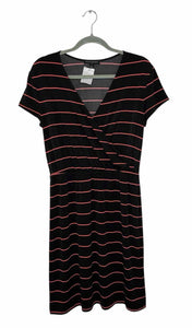 Banana Republic Size Medium Black Stripe Pre-Owned Dress- Ladies