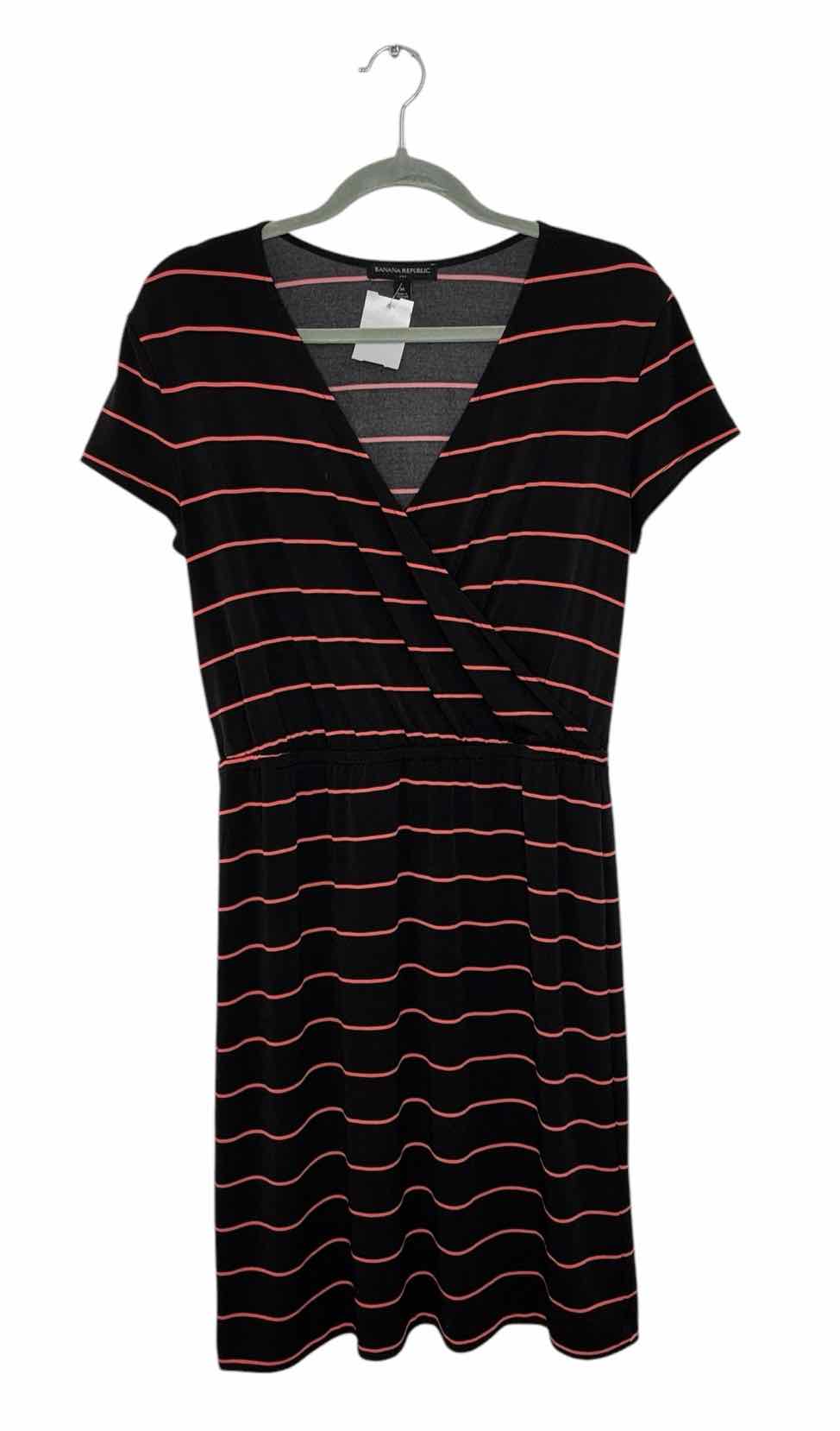 Banana Republic Size Medium Black Stripe Pre-Owned Dress- Ladies