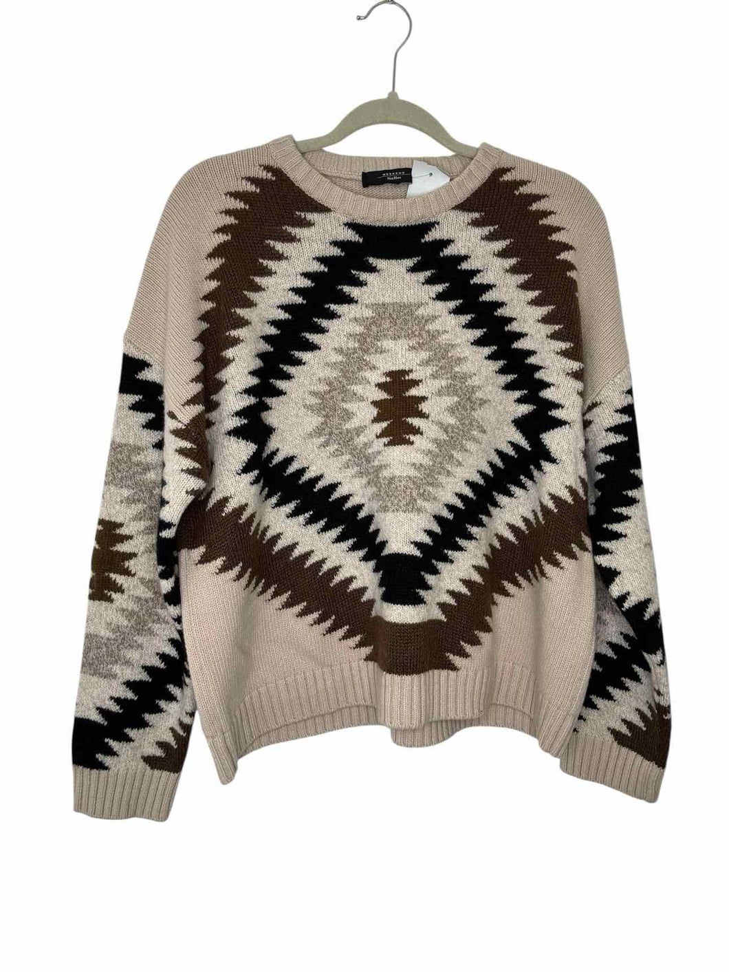 Weekend Max Mara Size Medium Beige Print Pre-Owned Sweater- Ladies