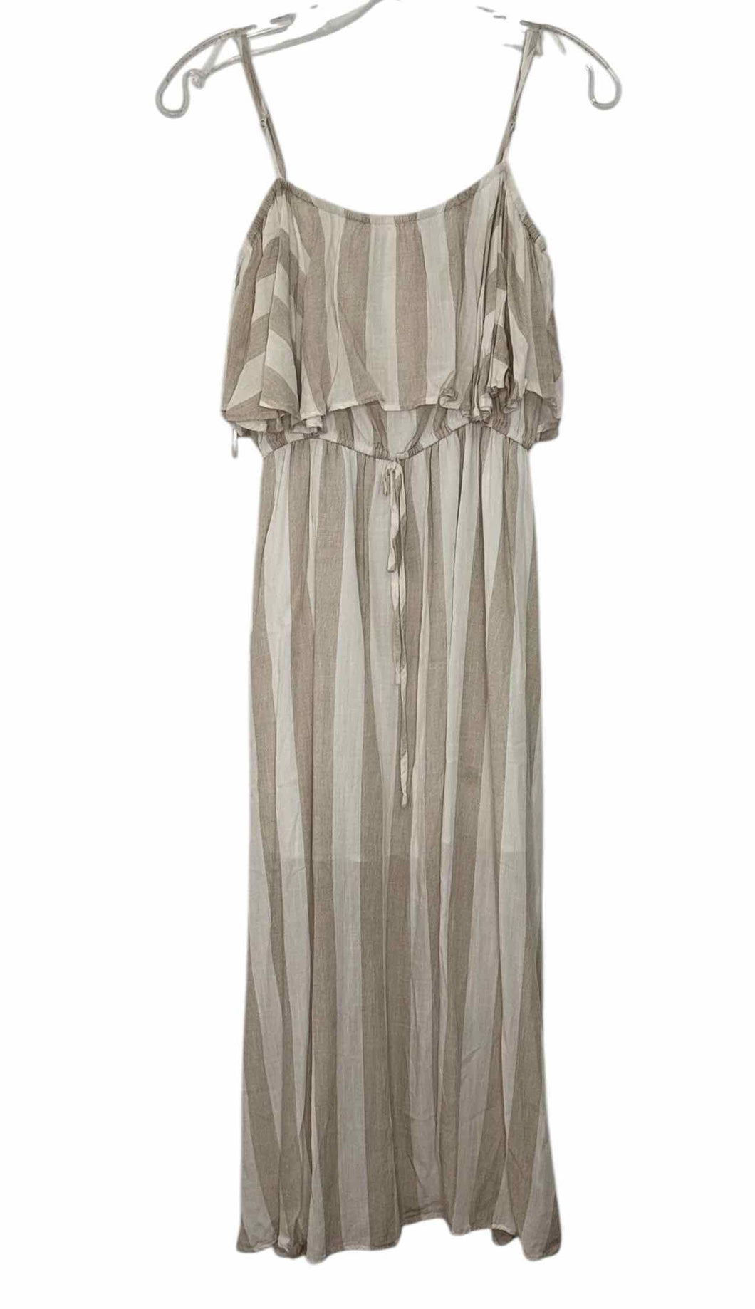 After Market Size Small Beige Stripe Pre-Owned Dress- Ladies