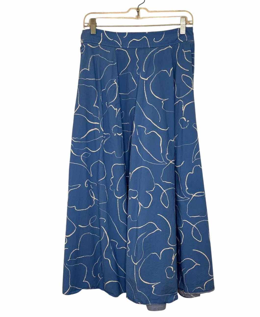 Madewell Size 6 Blue Print Pre-Owned Skirt- Ladies