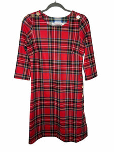 Gretchen Scott Size X- Small Red Plaid Pre-Owned Dress- Ladies