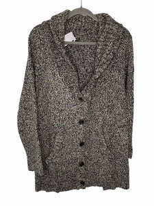 Eddie Bauer Size Large Black Print Pre-Owned Sweater- Ladies