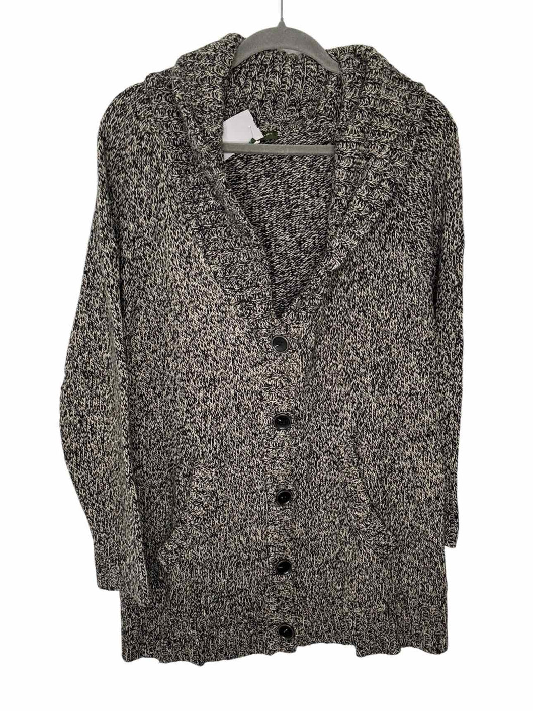 Eddie Bauer Size Large Black Print Pre-Owned Sweater- Ladies