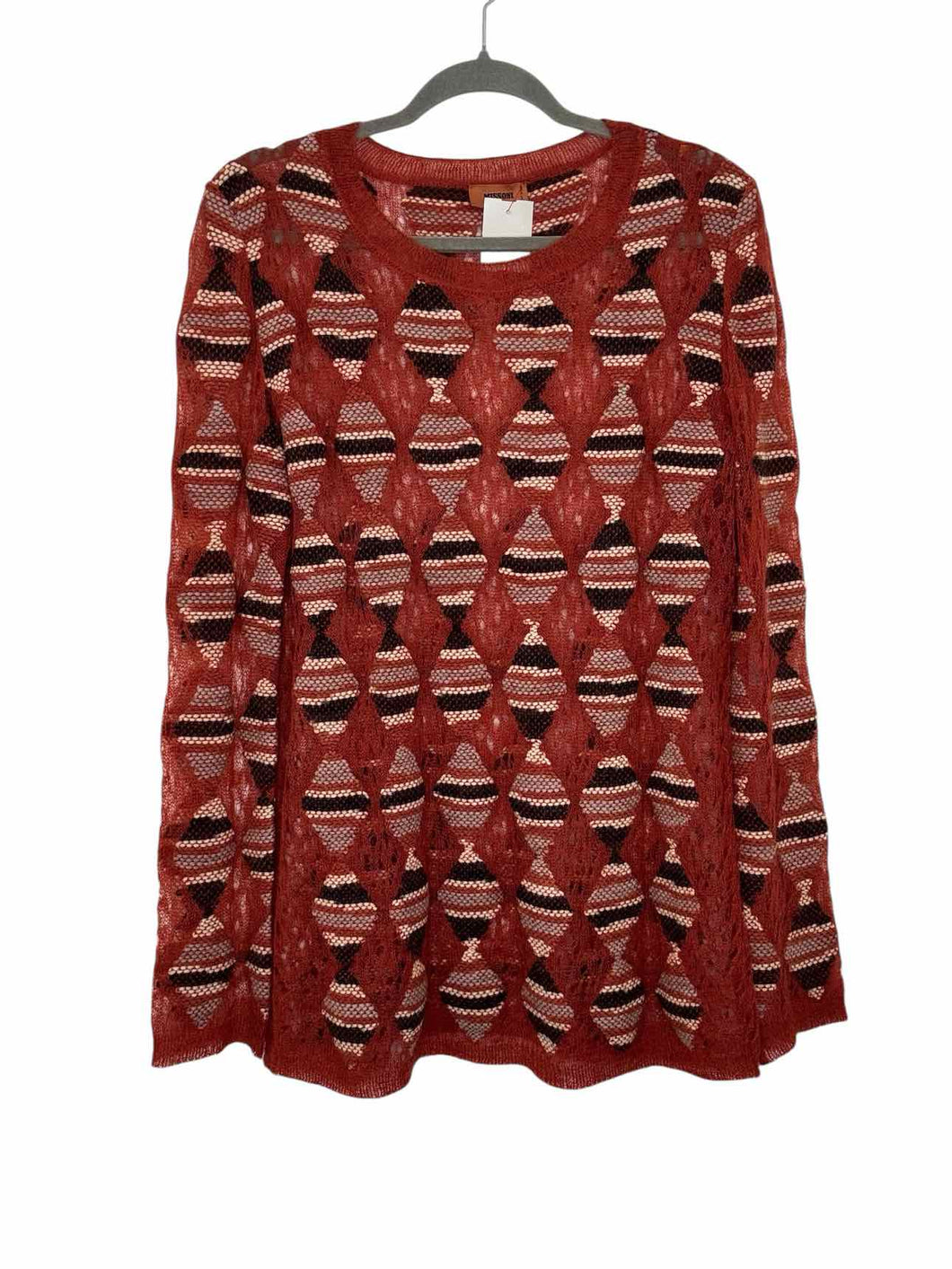 Missoni Size Medium Rust Print Pre-Owned Sweater- Ladies