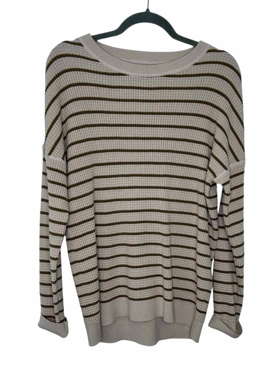 REI Size M Beige Stripe Pre-Owned Sweater- Mens