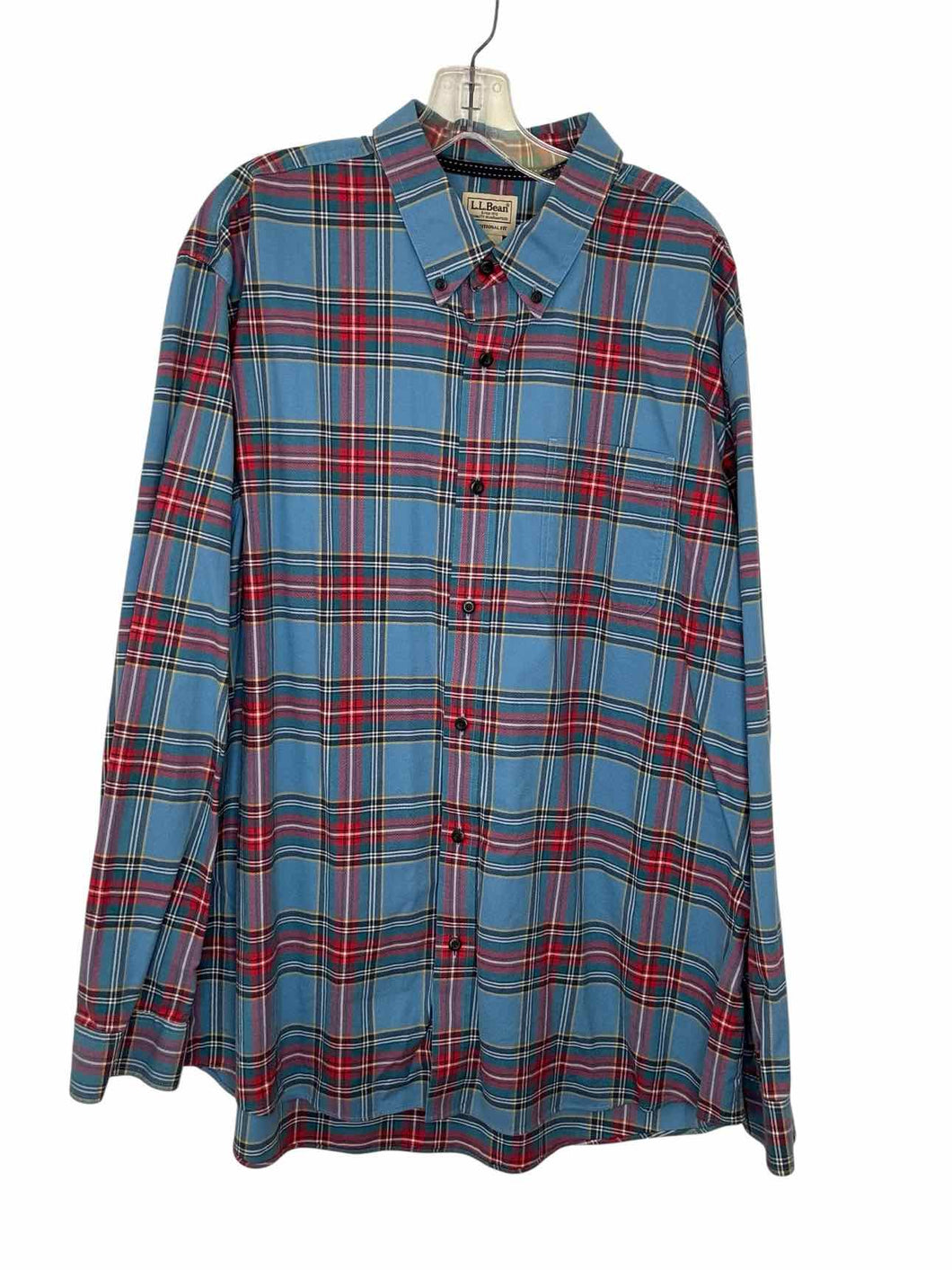 LL Bean Size XL Blue Plaid Pre-Owned Shirt- Mens